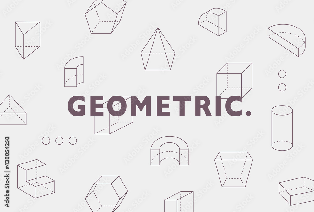 Leinwandbilder perspective figures of various shapes are arranged in patterns. simple pattern design template.