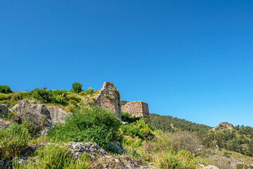 the scenic view of the ruined castle of Fethiye, Muğla