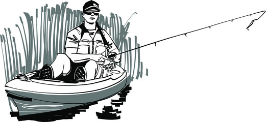 fisherman on the kayak 