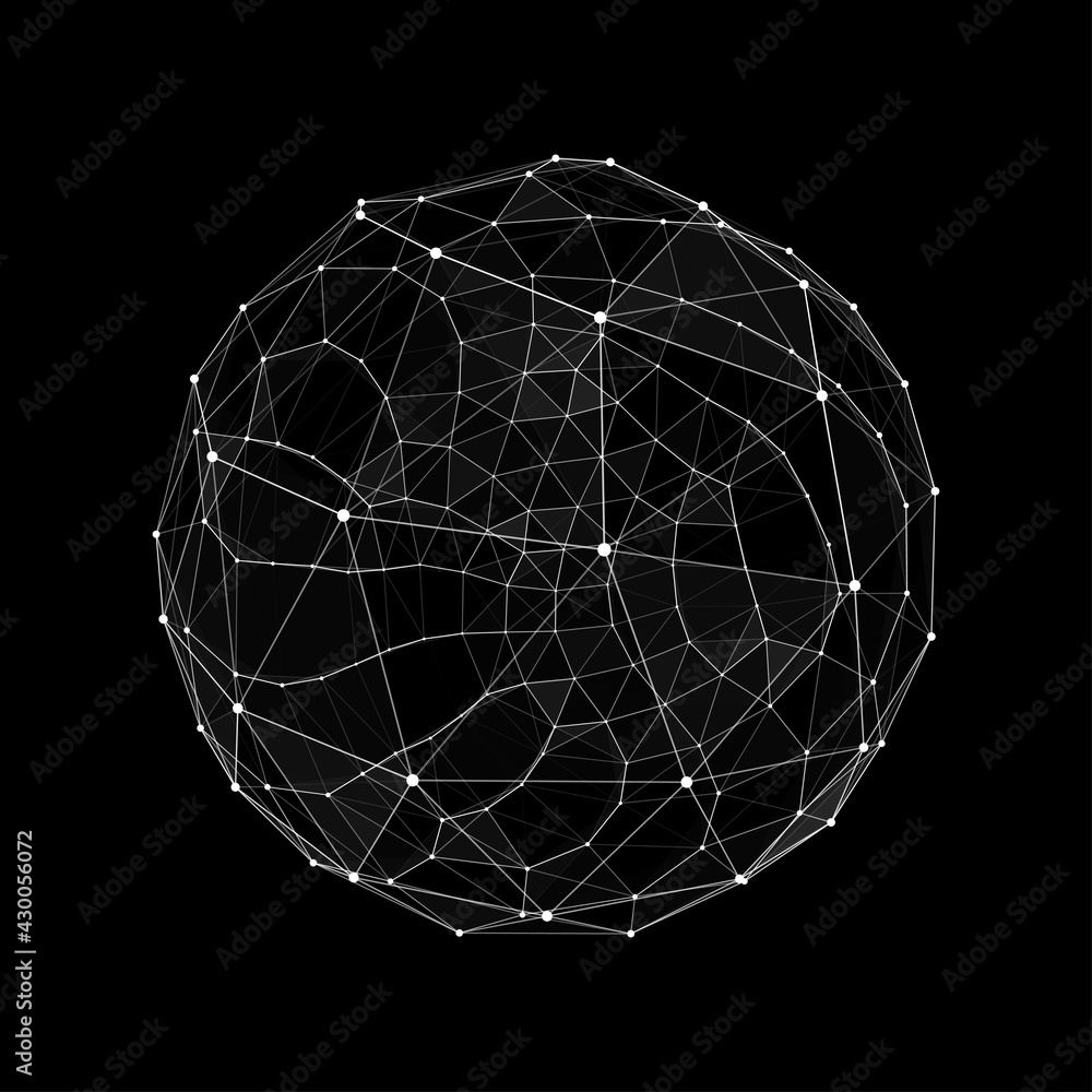 Poster abstract 3d sphere. hud design sphere. network line concept. futuristic technology style. vector fut