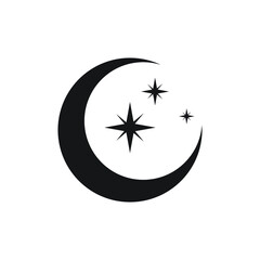 Moon icon design isolated on white background.