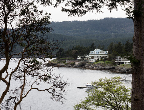 Scenic view of Rosario Point and Rosario Resort in Eastsound - Orcas Island, WA, USA