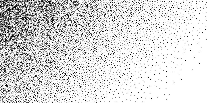 Dot stipple Gradient Background. Halftone in dotwork style. Grainy Dotwork Texture. Vector Illustration.