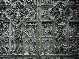 detail of a door Milan Italy