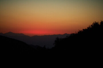 sunrise in the mountains