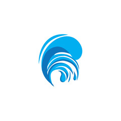 Water wave icon vector free