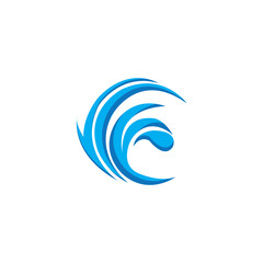Obraz premium Water wave icon vector free