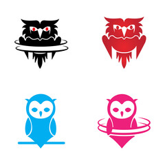 simple animal night owl free vector logo icon