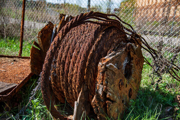 Rusty Wire Cable Spool