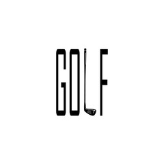 Font Golf with Golf Stick for Letter L Graphic Design Vector