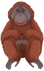 Orangutan wild animal on white background © blueringmedia