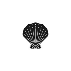 Seashell Silhouette in a Trendy Minimal Style. Vector Illustration of a Oyster Shell for Logo, Website