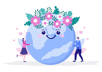 Save Our Planet Earth Illustration To Green Environment With Eco Friendly Concept and Protection From Natural Damage