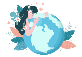 Save Our Planet Earth Illustration To Green Environment With Eco Friendly Concept and Protection From Natural Damage