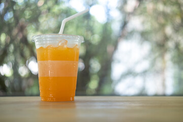 Fresh orange juice with ice