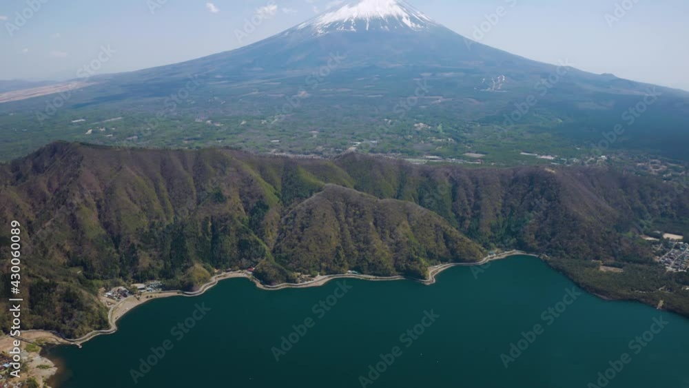 Poster 雪頭ヶ岳からの富士山と西湖空撮