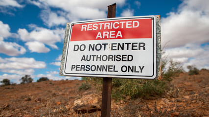 Restricted Area Warning Sign Do not Enter Authorised Personnel Only