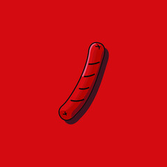  flat vector  modern design sausage. fastfood icon. meat shop icon. food beverage.