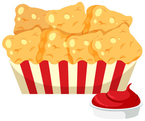 Salty snack with tomato sauce