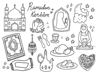 Ramadan doodle islamic illustration vector art