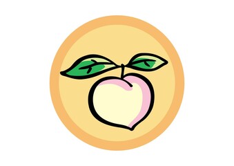 マーク化した桃のイラスト