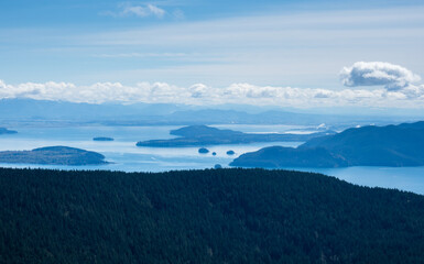 Scenic view from the top of Mount Constitution in Moran State Park - Orcas Island, WA, USA