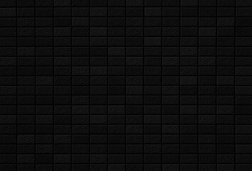 Vintage black brick tile wall pattern and background seamless