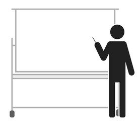 ホワイトボードを使ってプレゼンする人のベクターイラスト