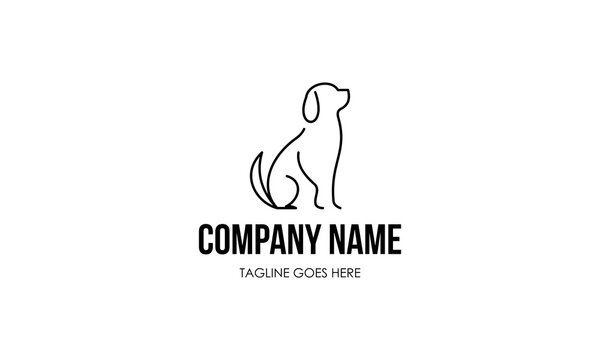 Dog line outline monoline logo