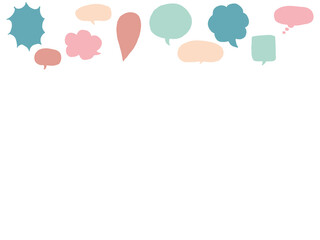 セリフ吹き出しのカラフルフレーム影なし
