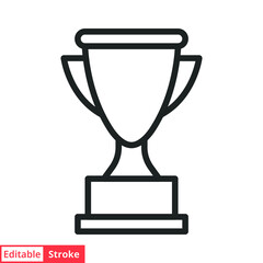 Trophy line icon. Simple outline style for app and web design element. Winner, award, cup, champ, contest, prize, won concept. Vector illustration isolated on white background. Editable stroke EPS 10.