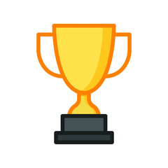 Trophy icon. Simple filled outline style for app and web design element. Winner, award, cup, champ, contest, prize, won concept. Vector illustration isolated on white background. EPS 10.
