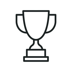 Trophy line icon. Simple outline style for app and web design element. Winner, award, cup, champ, contest, prize, won concept. Vector illustration isolated on white background. EPS 10.
