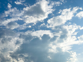 Blue sky and beautiful soft white clouds good weather for background