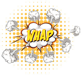 Comic speech bubble with whap text