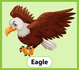 Educational English word card of eagle