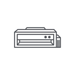 Outline printer icon, flat design.