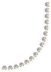 A frame of daisy flowers on a white background, the A4 format is vertical.