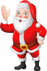 Cartoon Santa Claus waving hand