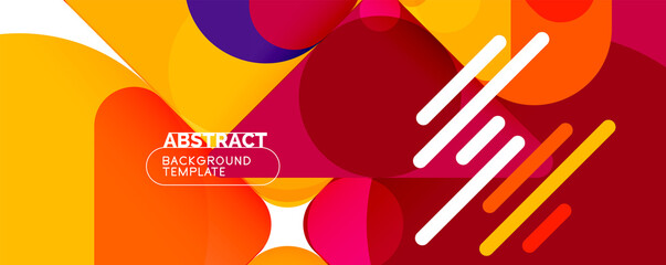 Modern geometric round shapes and dynamic lines, abstract background. Vector illustration for placards, brochures, posters and banners