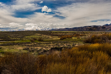 Beautiful autumn landscape with Mount Soldier on background, Idaho, USA