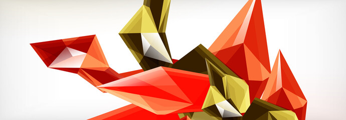 Vector 3d triangles and pyramids abstract background for business or technology presentations, internet posters or web brochure covers