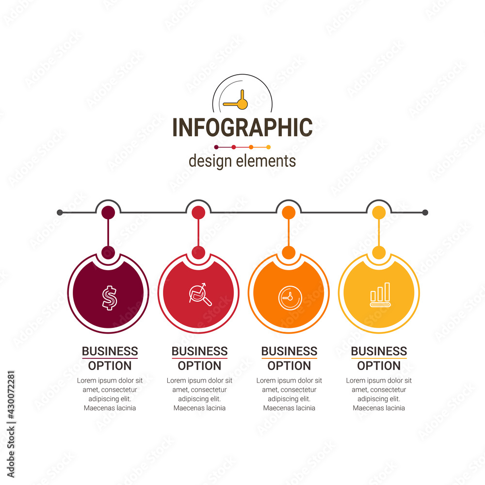 Aufkleber infographic elements data visualization vector design template. process chart. abstract elements of 