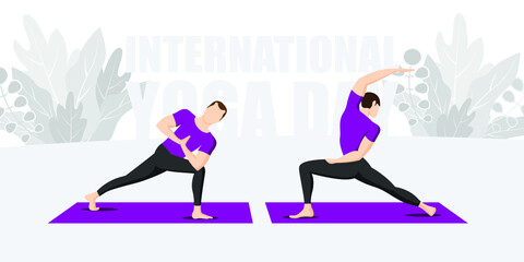 Men Practicing Yoga on International Yoga Day 