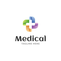 Fototapeta premium Cross Medical healthcare logo design vector