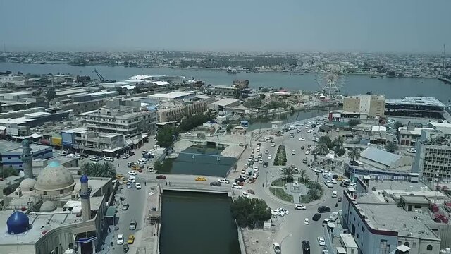 drone shot of Badr Shaker Al-Sayyab,Basrah,