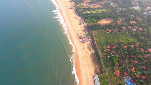 goa Sinquerim Beach drone birds-eye view