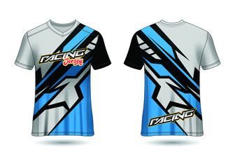 Sports Racing  Jersey Design Template for Team Uniforms Vector