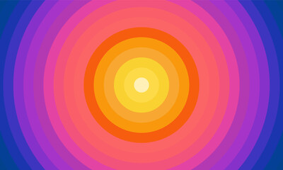 Sunset of Summer art circle background vector design.