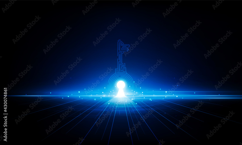 Poster abstract key door open light out technology background hitech communication concept innovation backg